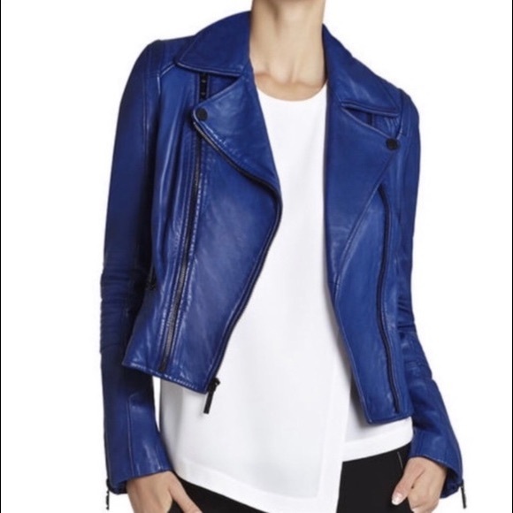 cobalt blue biker jacket